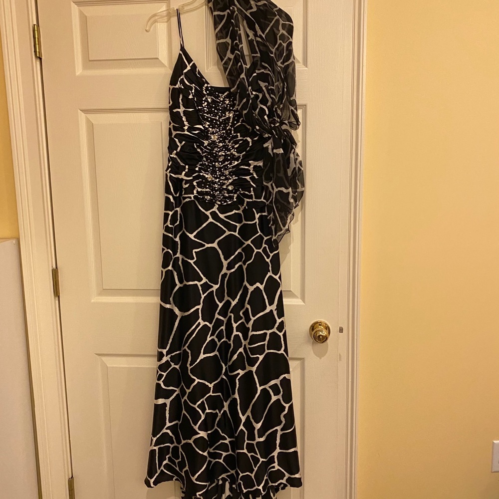Black and white formal gown